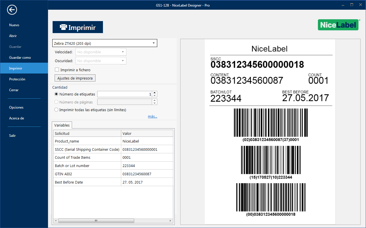 Software de diseño de etiquetas de código de barras
